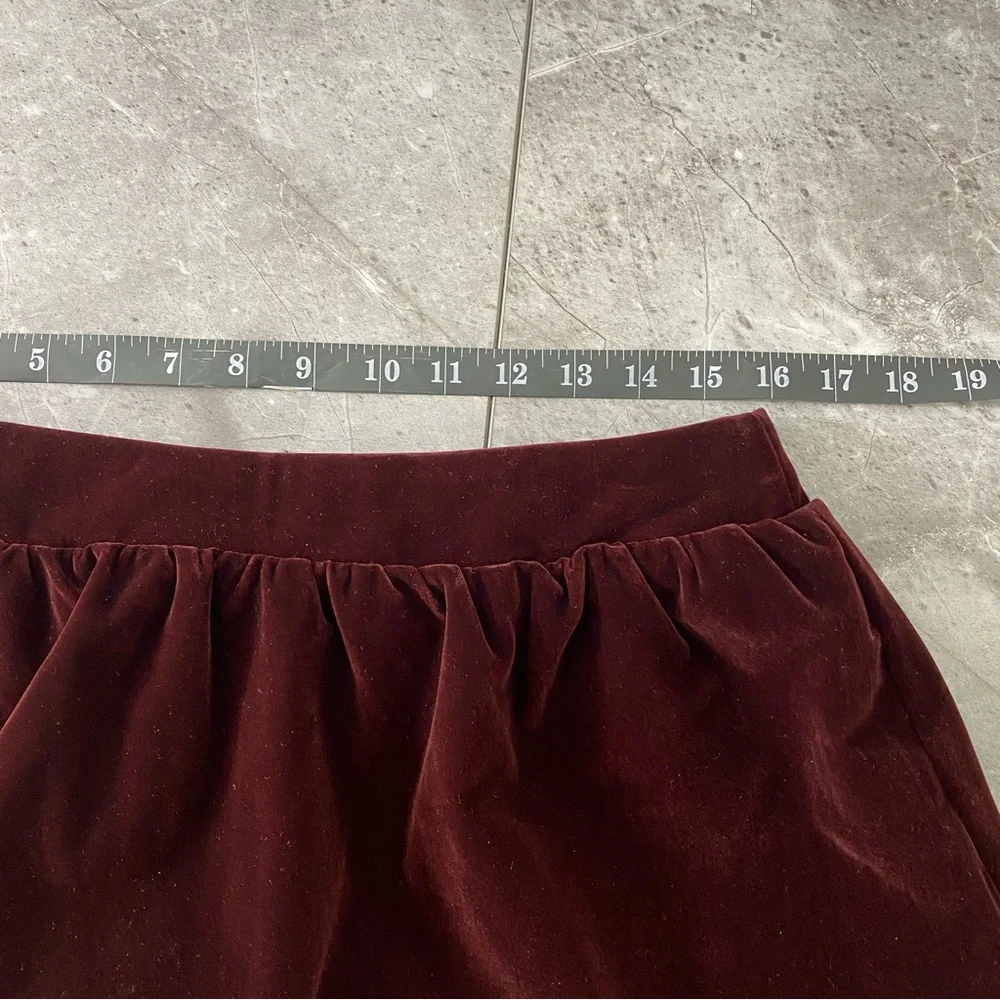 Cider Low‎ Rise Layered Skort Women’s Large Skater Shirt Velvet Dark Burgundy